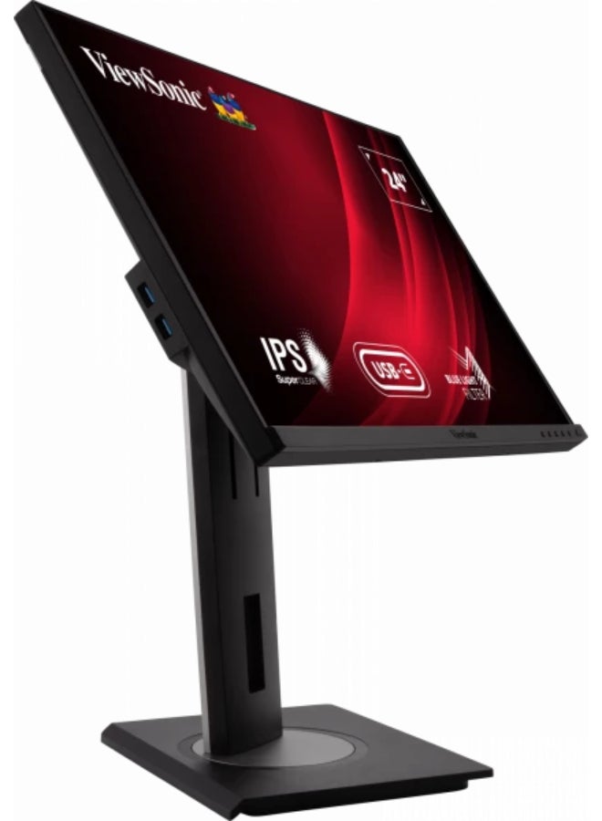 ViewSonic - VG2455 24" Advanced Ergonomics Business Monitor, Full HD 1920x1080 IPS LED DP & HDMI, USB Type-C 24inch Black - Image 1