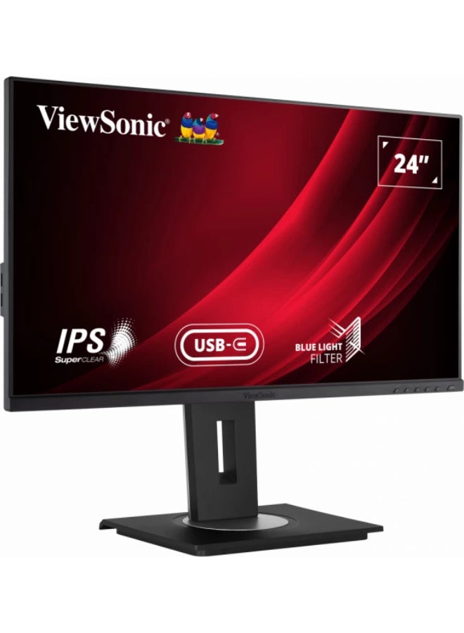 ViewSonic - VG2455 24" Advanced Ergonomics Business Monitor, Full HD 1920x1080 IPS LED DP & HDMI, USB Type-C 24inch Black - Image 1