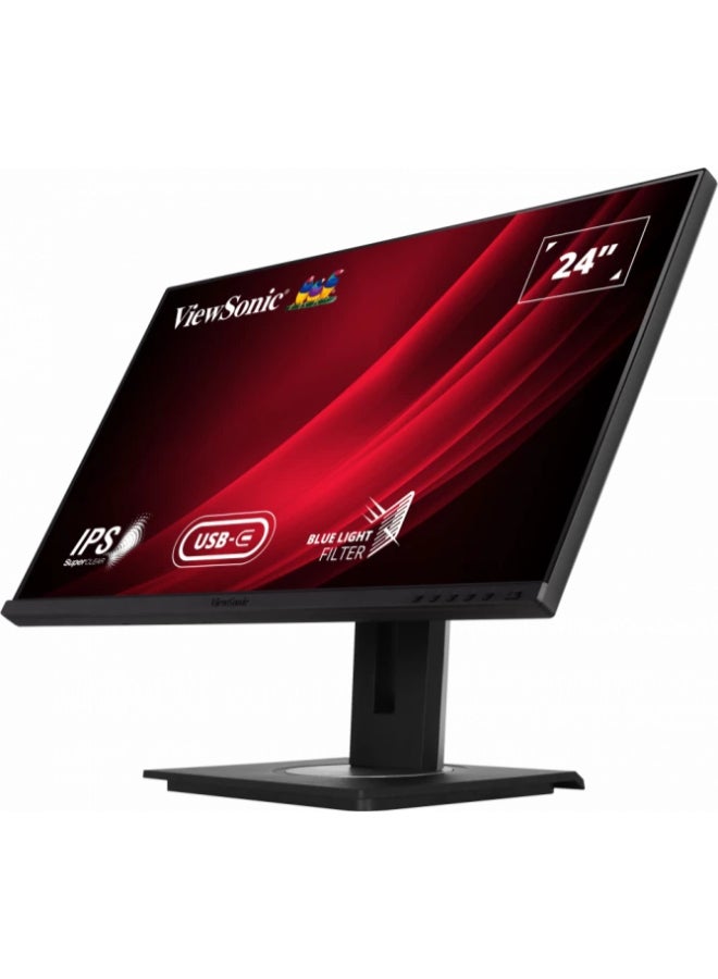 ViewSonic - VG2455 24" Advanced Ergonomics Business Monitor, Full HD 1920x1080 IPS LED DP & HDMI, USB Type-C 24inch Black - Image 1