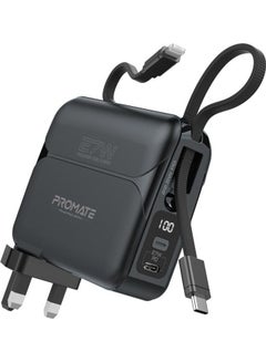 PROMATE 20000 mAh Power Bank, Universal Portable Charger With Ac Plug, 22.5W Usb-C Power Delivery Cable, 27W Lightning Cable And 27W Usb Power Delivery Port, For Iphone 14, Ipad Air, Powerpack-20Pro Black  - Image 1