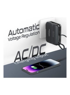 PROMATE 20000 mAh Power Bank, Universal Portable Charger With Ac Plug, 22.5W Usb-C Power Delivery Cable, 27W Lightning Cable And 27W Usb Power Delivery Port, For Iphone 14, Ipad Air, Powerpack-20Pro Black  - Image 5