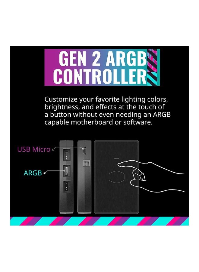 COOLER MASTER - Master Fan Mf120 Halo 3 In 1 Fans Duo Ring Argb Customizable Lighting 120Mm Pwm Static Pressure Argb Header Extender For Pc Case Liquid And Air Cooler White - Image 1