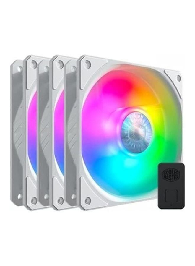 COOLER MASTER - Sickle Flow 120 Edition 3N1 Case Cooling Fans 3X 120 Mm Controller Included Argb Motherboard Compatible Air Balance Blades 62 Cfm 2.5 Mmh2O 8 To 27 Dba White - Image 1
