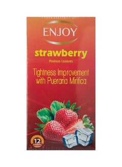 ENJOY Strawberry Condoms - Pack Of 12 