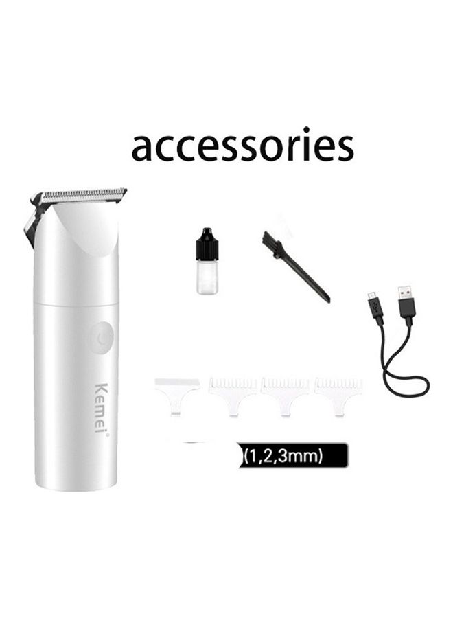 Professional Hair Clipper 0Mm Men's Barber Beard Trimmer Ceramic Blade Low Noise Rechargeable Hair Cutting Machine Silver