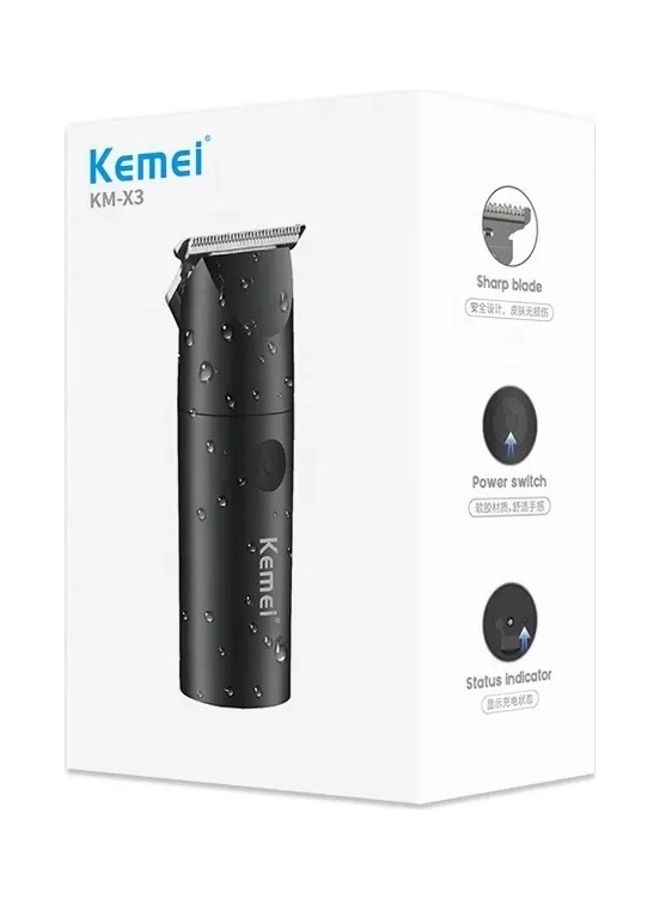 Professional Hair Clipper 0Mm Men's Barber Beard Trimmer Ceramic Blade Low Noise Rechargeable Hair Cutting Machine Silver