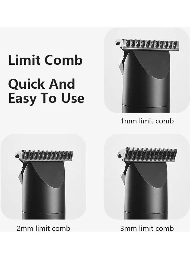 Professional Hair Clipper 0Mm Men's Barber Beard Trimmer Ceramic Blade Low Noise Rechargeable Hair Cutting Machine Silver