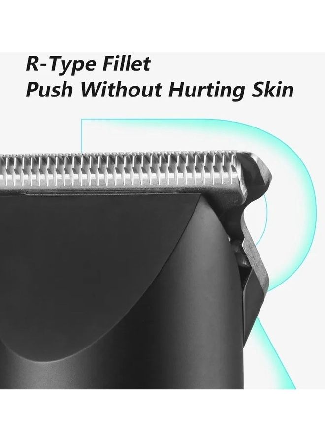 Professional Hair Clipper 0Mm Men's Barber Beard Trimmer Ceramic Blade Low Noise Rechargeable Hair Cutting Machine Silver