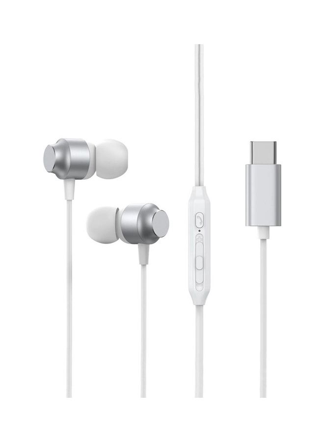 JOYROOM Type-C Series In-Ear Metal Wired Earbuds With Microphone Silver  - Image 1