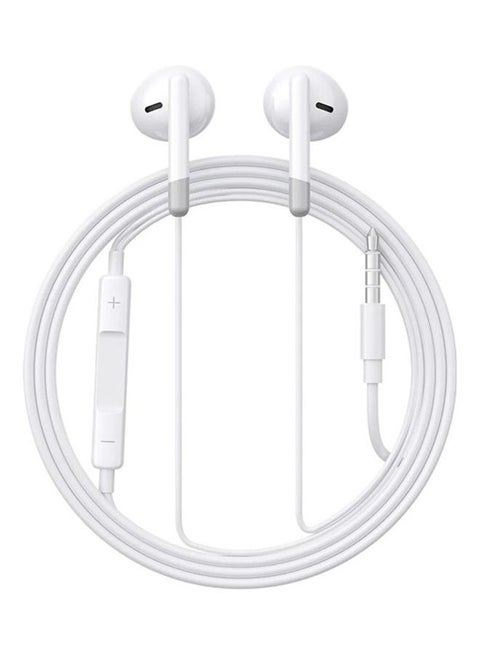 Wired Series Half In-Ear Wired Earphones With Microphone White