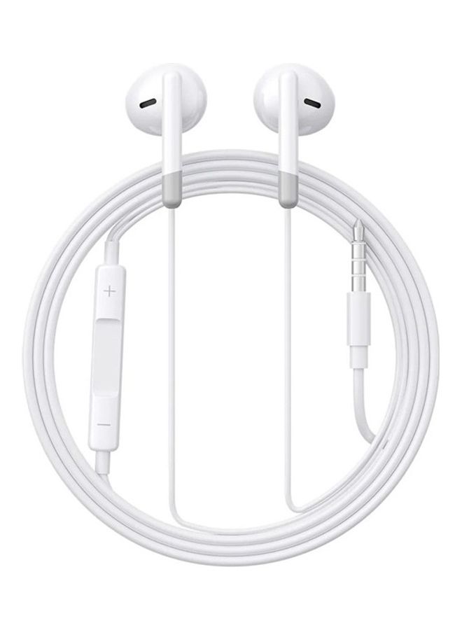 JOYROOM - Wired Series Half In-Ear Wired Earphones With Microphone White - Image 1
