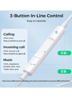 JR-EW01 سماعات أذن سلكية 3.5 مللي متر سلكية نصف داخل الأذن مع ميكروفون أبيض أبيض - v1684733483/N53407640A_4