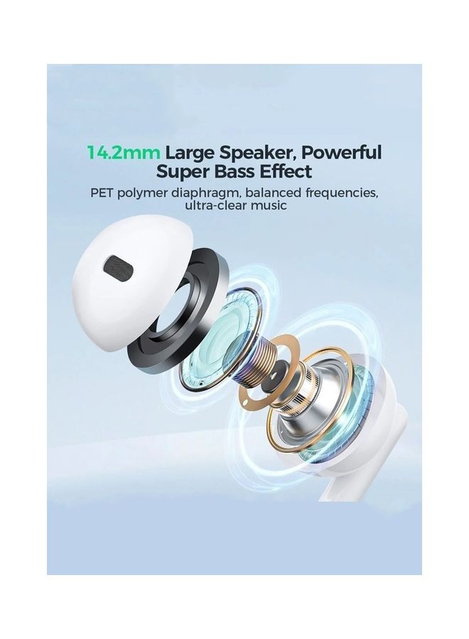 JOYROOM - Wired Series Half In-Ear Wired Earphones With Microphone White - Image 1