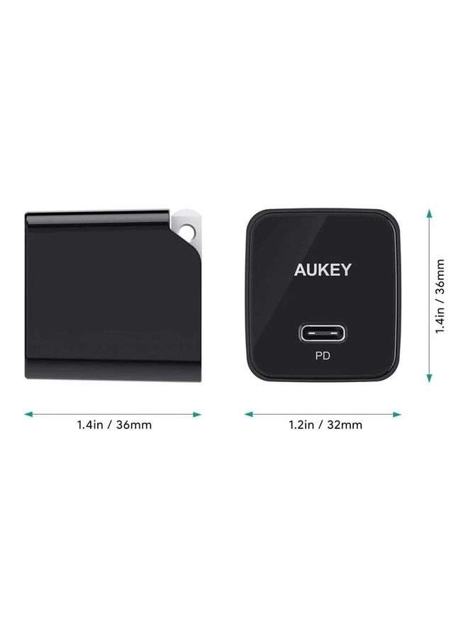 PA-Y19 30W USB C GaN PD3.0 Charger with safe protection function next-generation power semiconductor material GaN (Black) Black