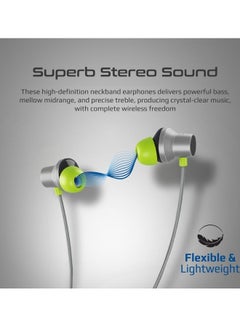 PROMATE Wireless Neckband Earphones, HD Active Noise Cancelling Bluetooth Earphones with Anti-Slip Neckband, Lightweight Design, IPX4 Sweat-Resistance and 35H Long Playtime for iPhone 14, Galaxy S23 Grey  - Image 2