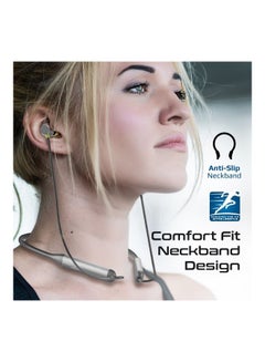 PROMATE Wireless Neckband Earphones, HD Active Noise Cancelling Bluetooth Earphones with Anti-Slip Neckband, Lightweight Design, IPX4 Sweat-Resistance and 35H Long Playtime for iPhone 14, Galaxy S23 Grey  - Image 5