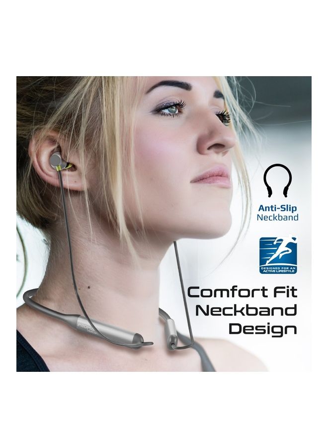 PROMATE Wireless Neckband Earphones, HD Active Noise Cancelling Bluetooth Earphones with Anti-Slip Neckband, Lightweight Design, IPX4 Sweat-Resistance and 35H Long Playtime for iPhone 14, Galaxy S23 Grey  - Image 5
