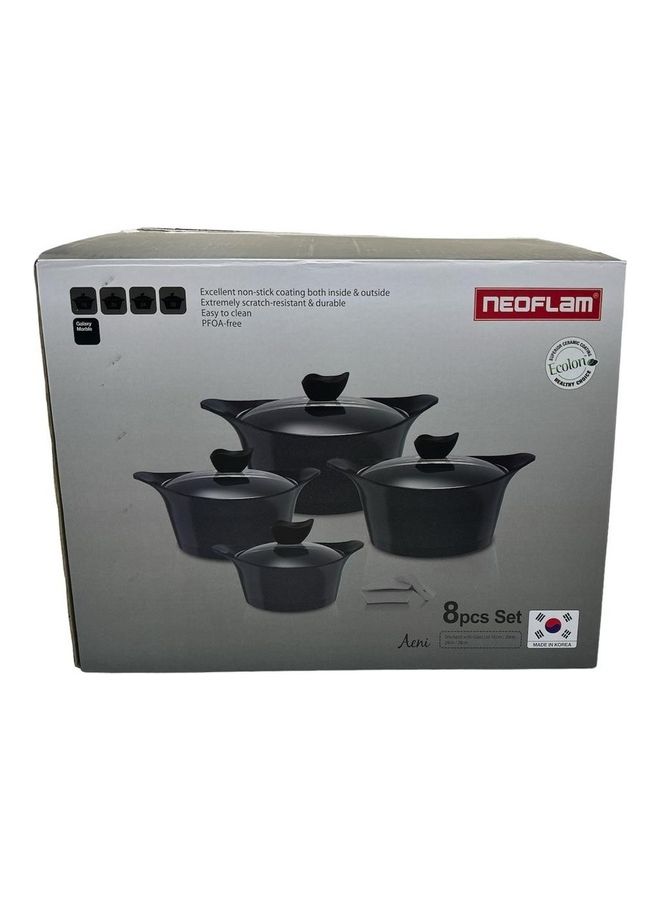 نيو فلام طقم أواني الطهي أيني من 8 قطع وردي 16/20/24/28سم اسود 28سم - Image 2