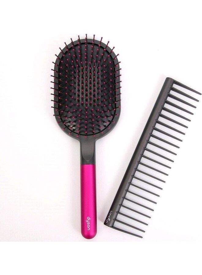 dyson - Designed Detangling Comb and Paddle Brush for Supersonic Hair Dryer HS03 With 6 Months Warranty Fuchsia Bright Nickel 27 x 8.99 x 8.99cm - Image 1