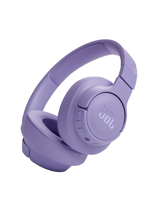 Tune 720Bt Wireless Over Ear Headphones Pure Bass Sound 76H Battery Hands-Free Call Plus Voice Aware Multi Point Connection Lightweight And Foldable Detachable Audio Cable Purple - v1684751842/N53406840A_1