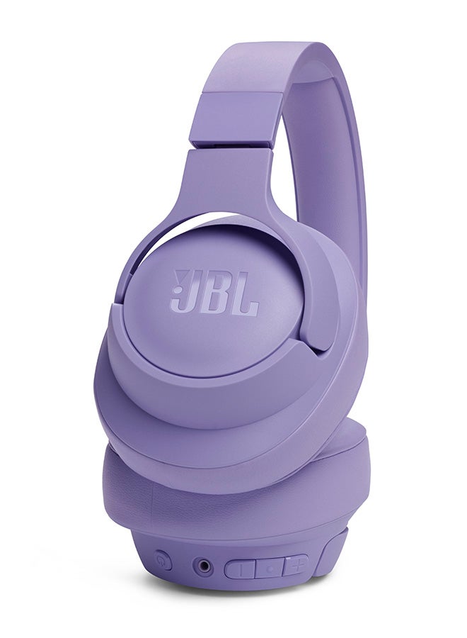 Tune 720Bt Wireless Over Ear Headphones Pure Bass Sound 76H Battery Hands-Free Call Plus Voice Aware Multi Point Connection Lightweight And Foldable Detachable Audio Cable Purple - v1684751843/N53406840A_6