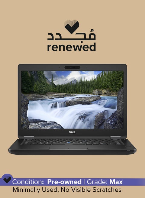 Renewed - Latitude 5490 Laptop With 14-Inch Display,Intel Core i5 Processor/8th Gen/8GB RAM/256GB SSD/Intel UHD Graphics 620 English/Arabic Black