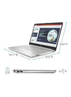 HP (Upgraded Version) Laptop With 15.6-Inch Display, Core i3-1125G4/12GB RAM/256GB SSD/Intel Iris Xe Graphics/Windows 11 + JVQ MP English/Arabic Silver  - Image 4