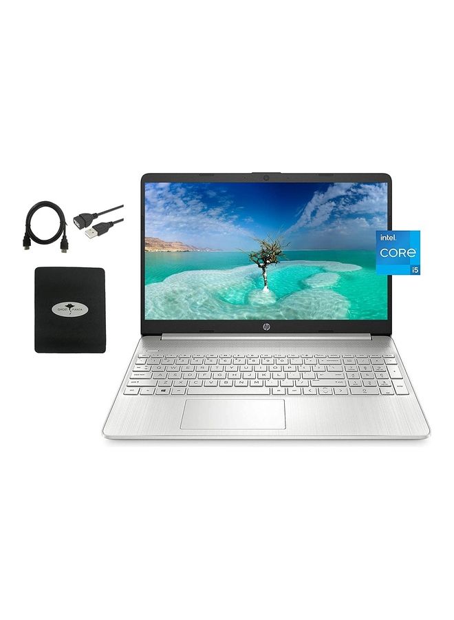 HP (Upgraded Version) Laptop With 15.6-Inch Display, Core i5-1135G7/32GB RAM/1TB SSD/Intel Iris Xe Graphics/Windows 11 With GM Accessories English/Arabic Silver  - Image 1