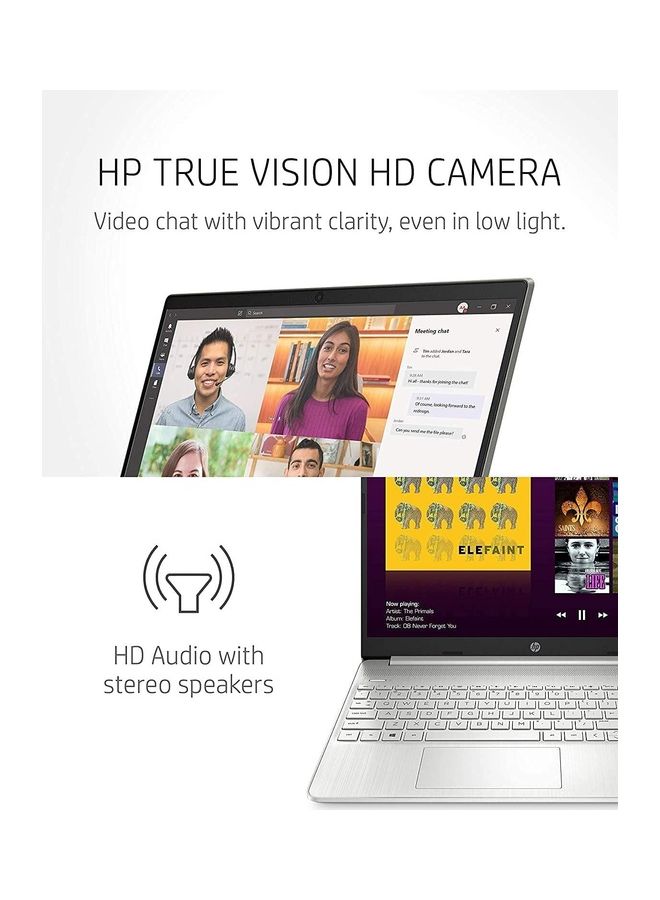 HP (Upgraded Version) Laptop With 15.6-Inch Display, Core i5-1135G7/32GB RAM/1TB SSD/Intel Iris Xe Graphics/Windows 11 With GM Accessories English/Arabic Silver  - Image 3