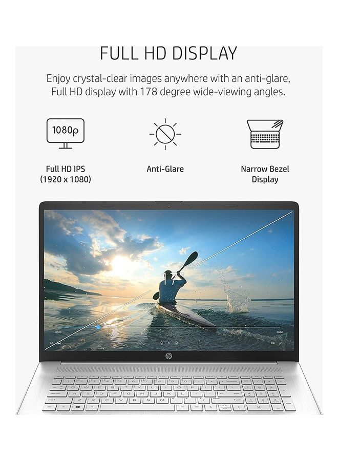 HP - 17-cn0020nr (Upgraded Version) Laptop With 17.3-Inch Display, Core i5-1135G7/8GB RAM/512GB SSD/Intel Iris Xe Graphics/Windows 10 Home English/Arabic Silver - Image 1