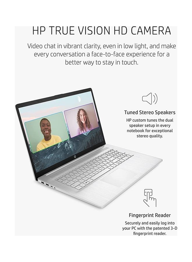 HP - 17-cn0020nr (Upgraded Version) Laptop With 17.3-Inch Display, Core i5-1135G7/8GB RAM/512GB SSD/Intel Iris Xe Graphics/Windows 10 Home English/Arabic Silver - Image 1