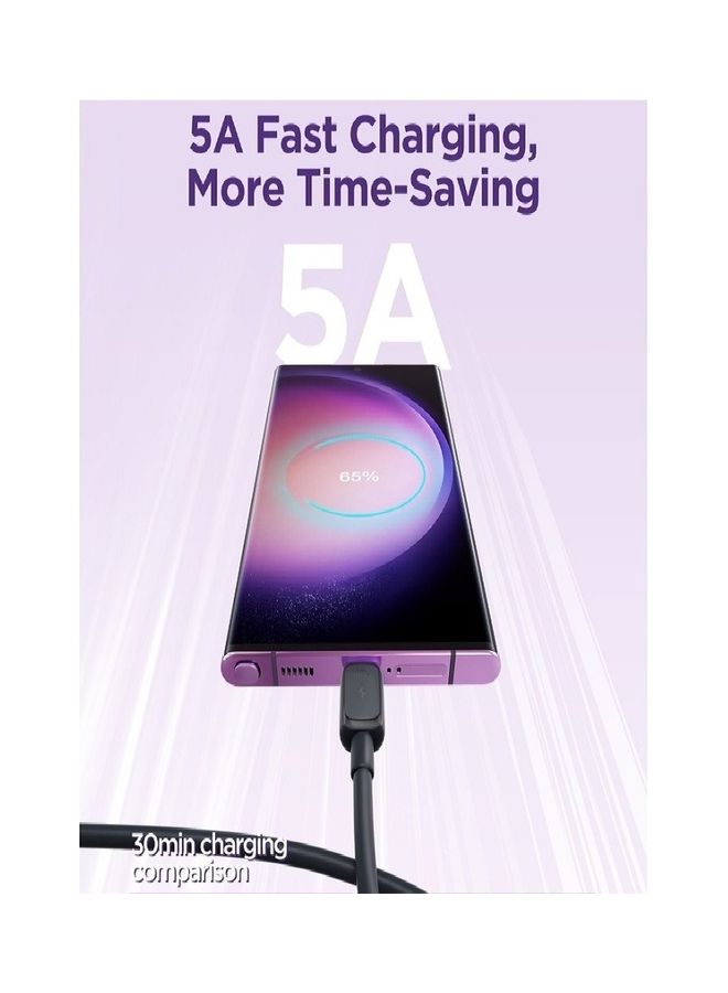 جوي روم كابل شحن سريع 100 واط من USB C إلى USB C متوافق مع Ipad Mini 6 وMacbook Pro 2021 مقاس 14 و16 بوصة وMacbook Air وIpad Pro مقاس 12.9 بوصة وSamsung S23 Plus وHuawei P40 وما إلى ذلك - Image 2