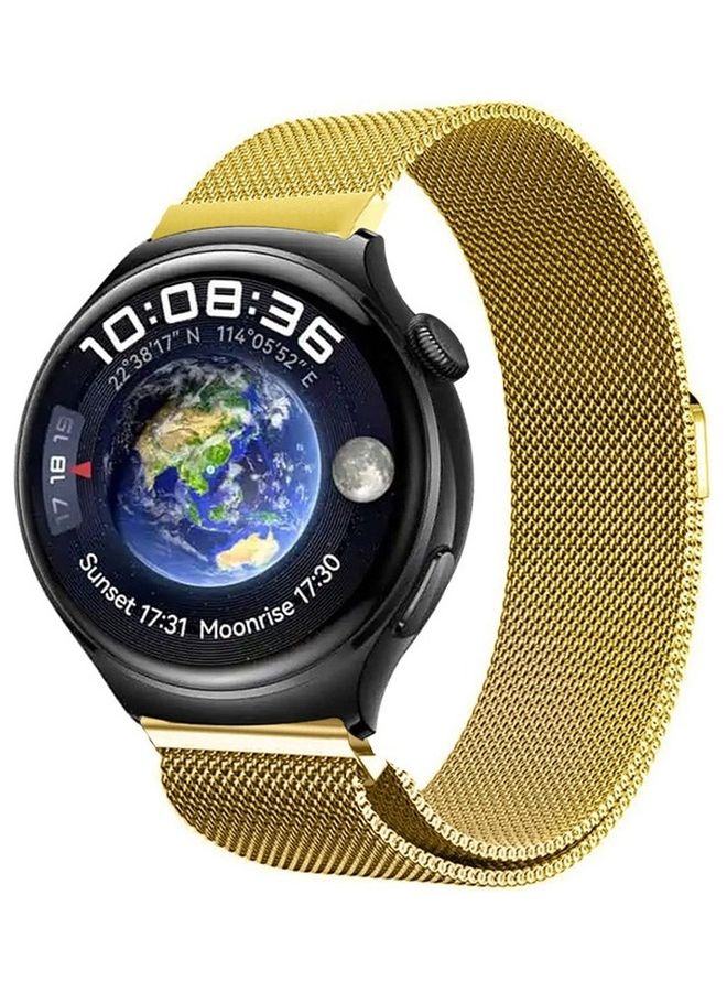 22mm Metal Milanese Watchband Compatible With Huawei 4 4 Pro Gold