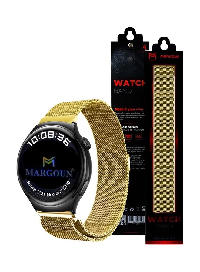 22mm Metal Milanese Watchband Compatible With Huawei 4 4 Pro Gold