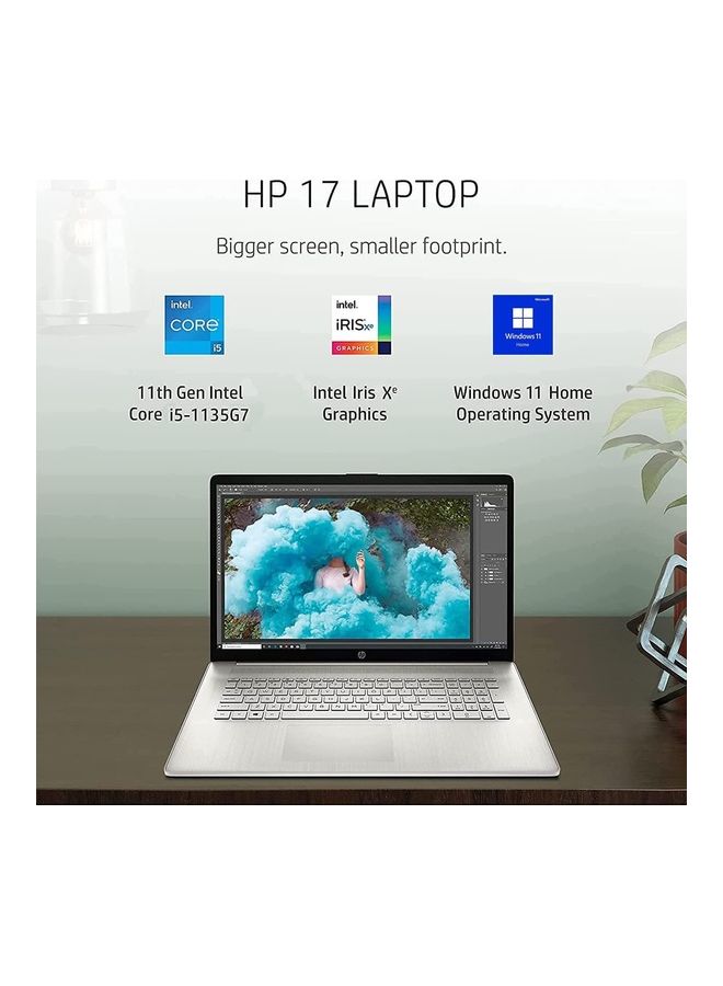 Laptop With 17.3-Inch Display, Core i5-1135G7/32GB RAM/1TB SSD/Intel Iris Xe Graphics/Windows 11 Home +HDMI Cable English/Arabic Silver