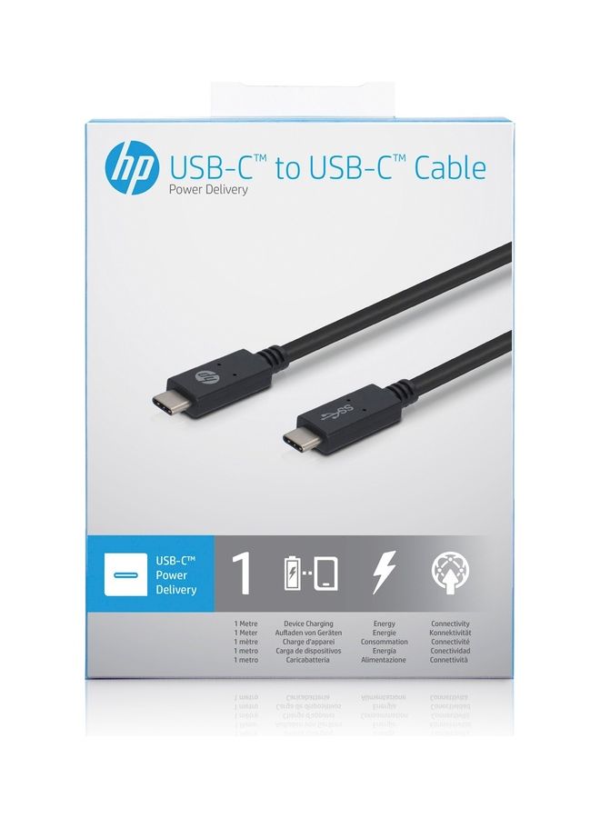 HP Type-C To Type-C Cable PD 1M 60W Black - Image 4