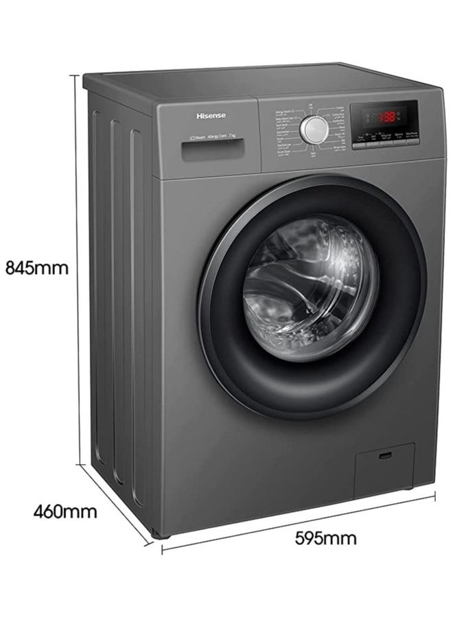 Hisense - 7 Kg Front Load Washing Machine 1200 RPM 7 kg WFVB7012MT Titanium - Image 1