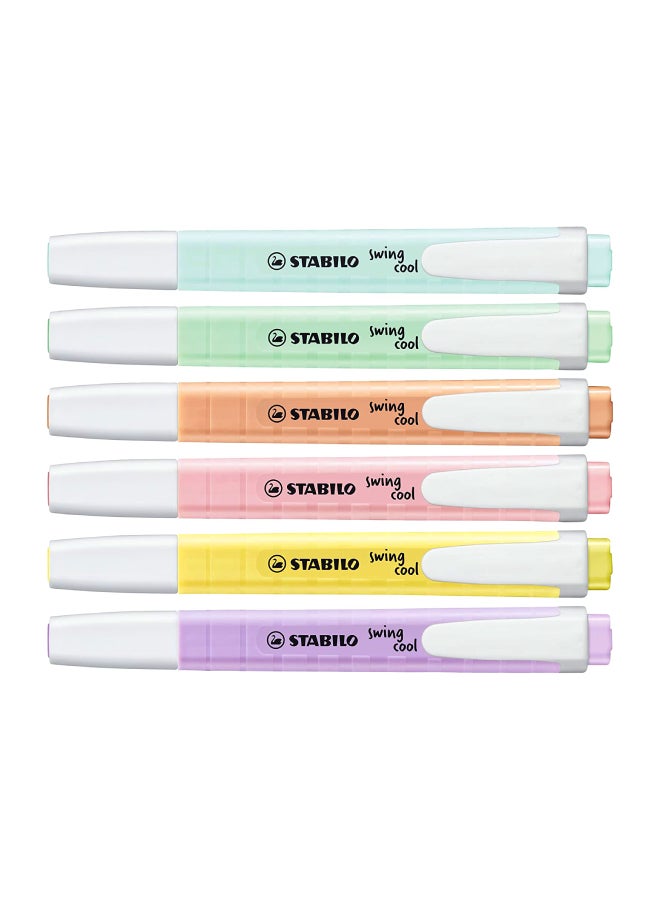 STABILO Pack Of 6 Swing Cool Pastel Highlighter Multicolour  - Image 2