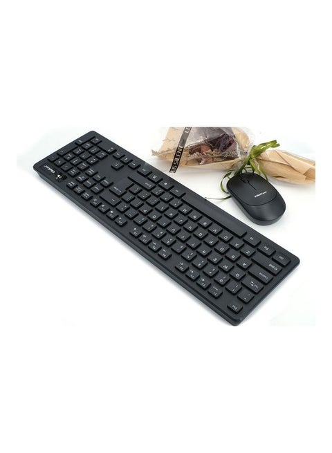 Wireless Combo Standard Office Keyboard And Optical Mice For Pc Desktop Black