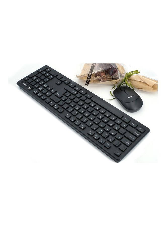 ElieKen - Wireless Combo Standard Office Keyboard And Optical Mice For Pc Desktop Black - Image 1