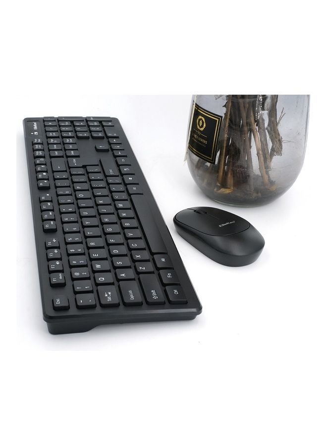 ElieKen - Wireless Combo Standard Office Keyboard And Optical Mice For Pc Desktop Black - Image 1
