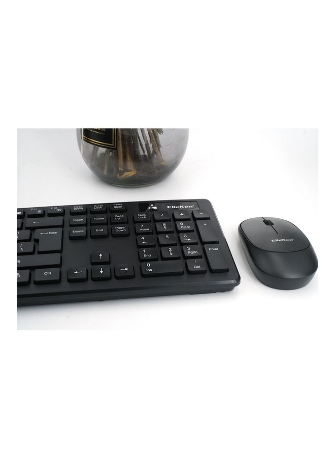 ElieKen - Wireless Combo Standard Office Keyboard And Optical Mice For Pc Desktop Black - Image 1