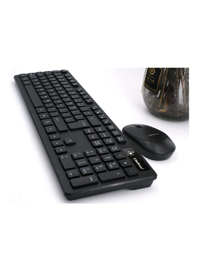 ElieKen - Wireless Combo Standard Office Keyboard And Optical Mice For Pc Desktop Black - Image 1