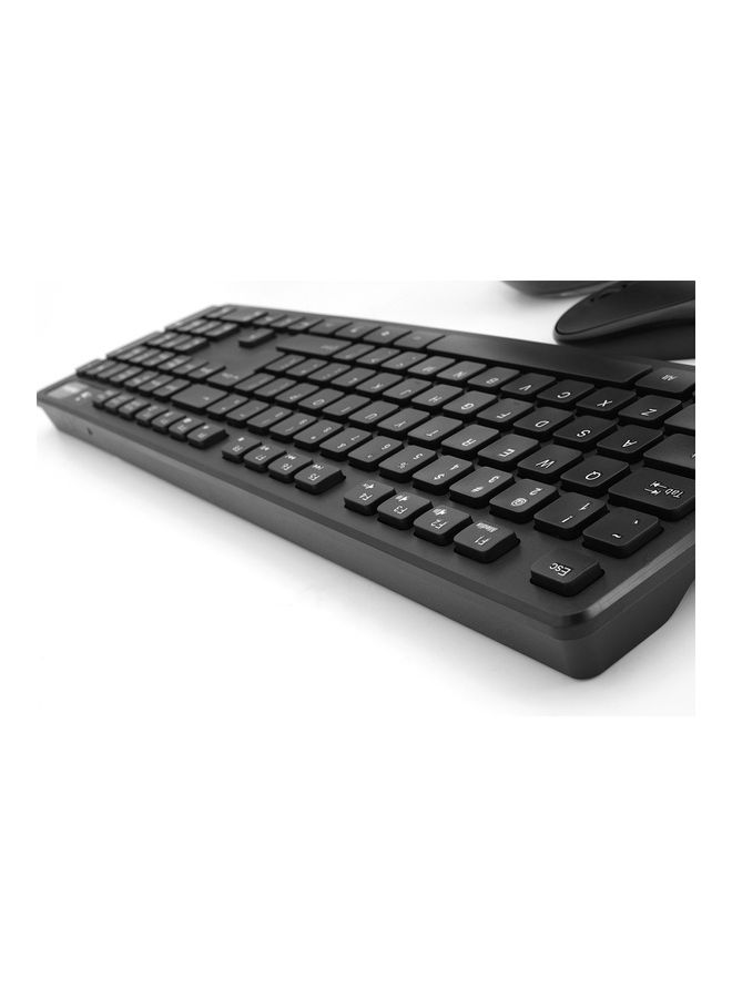 ElieKen - Wireless Combo Standard Office Keyboard And Optical Mice For Pc Desktop Black - Image 1