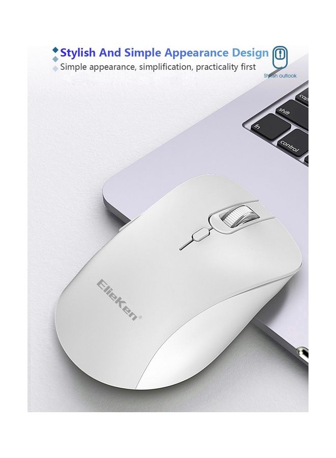 Wireless Mouse 2.4G 6 Buttons Design With Usb Receiver And Mice For Pc Laptop Desktop White