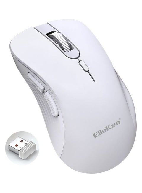 Wireless Mouse 2.4G 6 Buttons Design With Usb Receiver And Mice For Pc Laptop Desktop White
