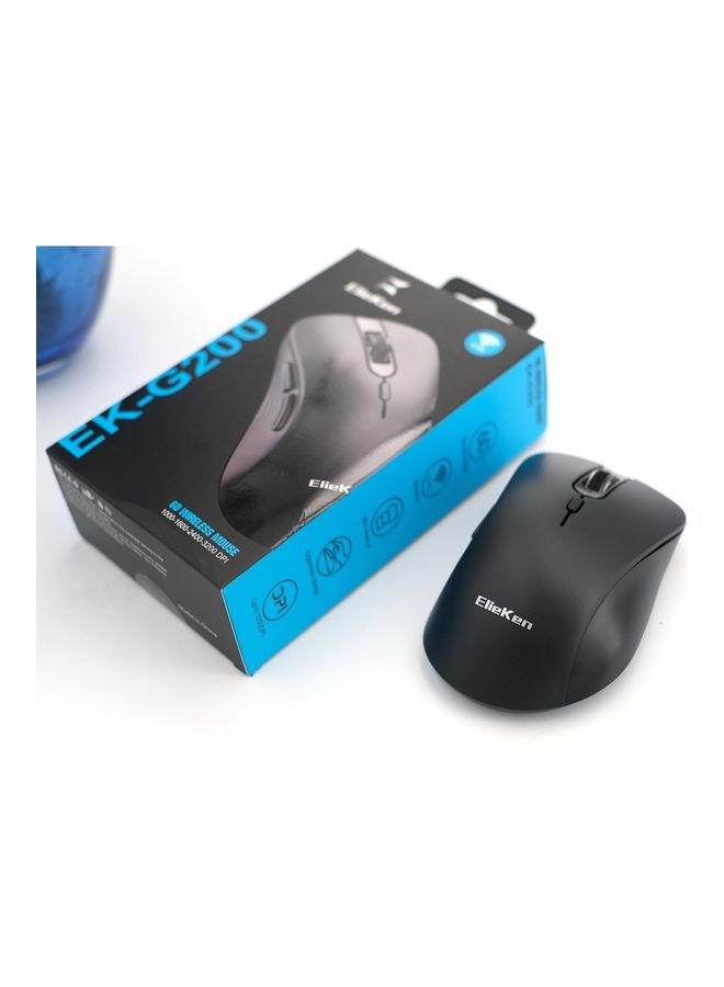 Wireless Mouse 2.4G 6 Button Design With Usb Receiver 3200 Dpi Mice For Pc Laptop Desktop Black