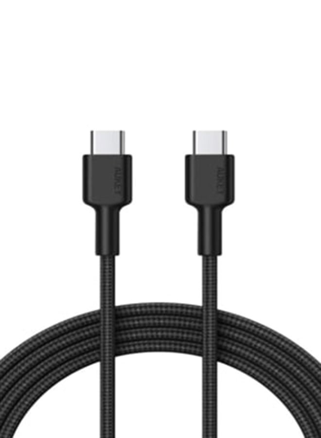 أوكي كيبل مضفر شحن و مزامنة USB-C إلى USB-C طول 0.9م CD45 أسود أسود  - Image 1