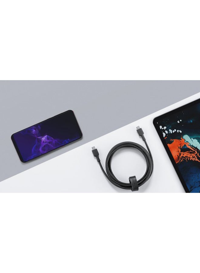 أوكي كيبل مضفر شحن و مزامنة USB-C إلى USB-C طول 0.9م CD45 أسود أسود  - Image 2