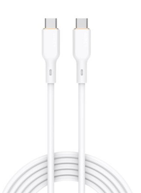 100W PD Silicone USB-C To USB-C Cable 1M SCC101 White